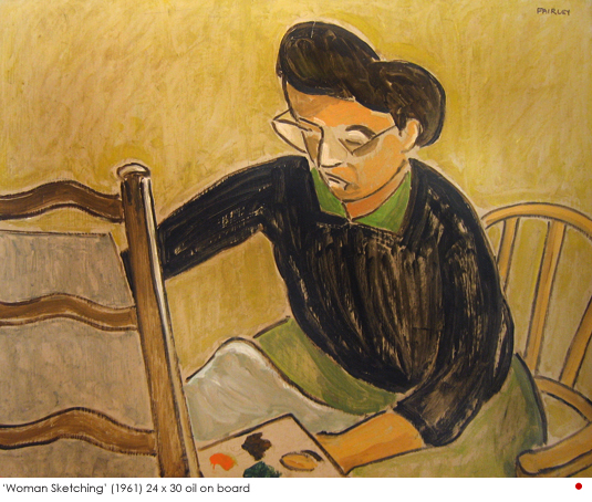 Artist: Barker Fairley Painting: Woman Sketching, 1961
