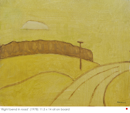 Artist: Barker Fairley Painting: Right bend in road, 1978