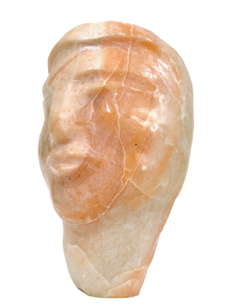 E.B. Cox - female head - pink alabaster