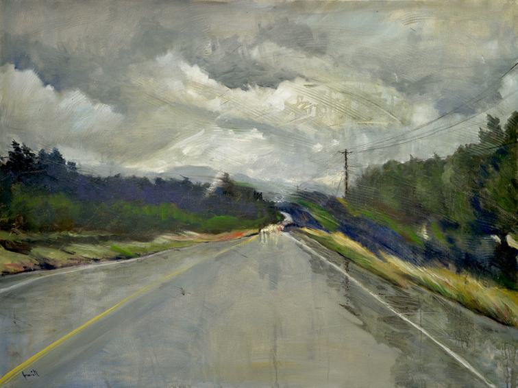 Artist: Jane Everett Painting: Cloudburst Hwy 97 