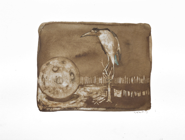 Artist: Travis Shilling | Title: Heron and the Moon Have a Visit
