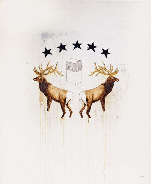 Artist: Alain Bonder Painting: Bears and Robbers 4