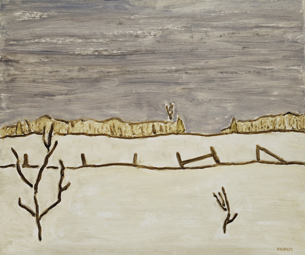 Artist: Barker Fairley Painting: Late Snowfall at Echo Valley Farm