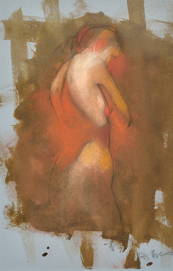 Artist: Daniel Hughes Drawing: Female Nude Turning