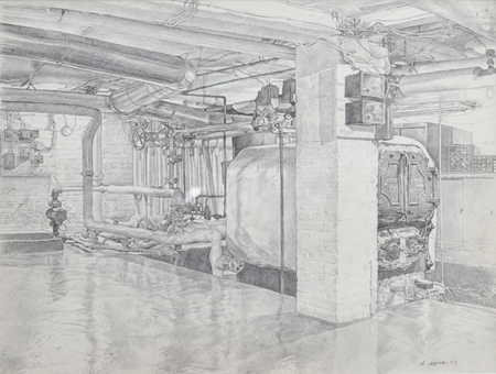 Artist: David Michael Scott Drawing: Study for Portrait of the Artist's Grandmother's Furnace