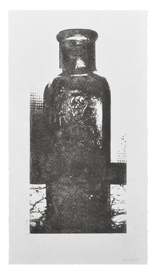 Arist: David Michael Scott Linocut: Poison Bottle
