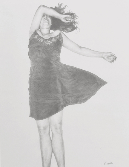 Arist: David Michael Scott Graphite Drawing: Figure with Eyes Covered