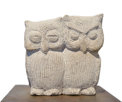 E.B. Cox - Owls - limestone