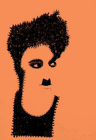 Artist: Harold Town Lithograph:Charlie Chaplin in The Cure