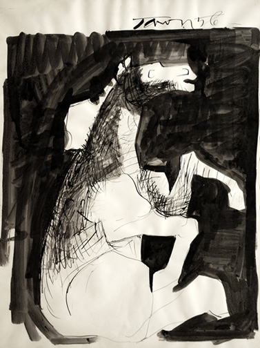 Artist: Harold Town Painting: Wounded Horse, 1956