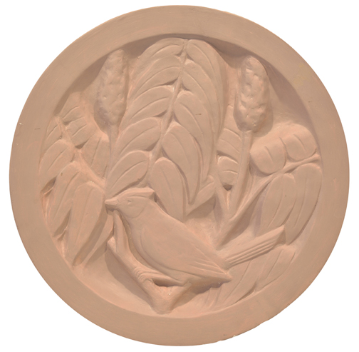Artist: Florence Wyle Plaster Sculpture: Blue Jay in Sumac