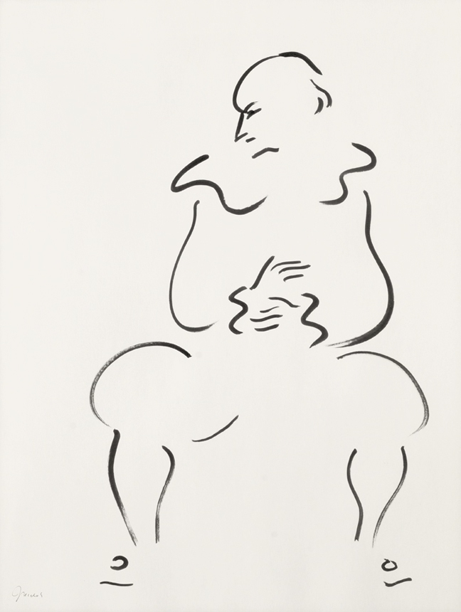 Artist: Jack Nichols Ink Drawing: Adjusting Gloves