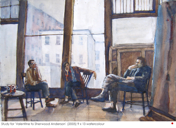 Aritst: Rachel Berman Painting: Study for Valentine to sherwood Anderson
