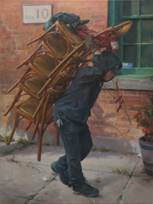 Artist: Steven Volpe Painting: Street Performer 